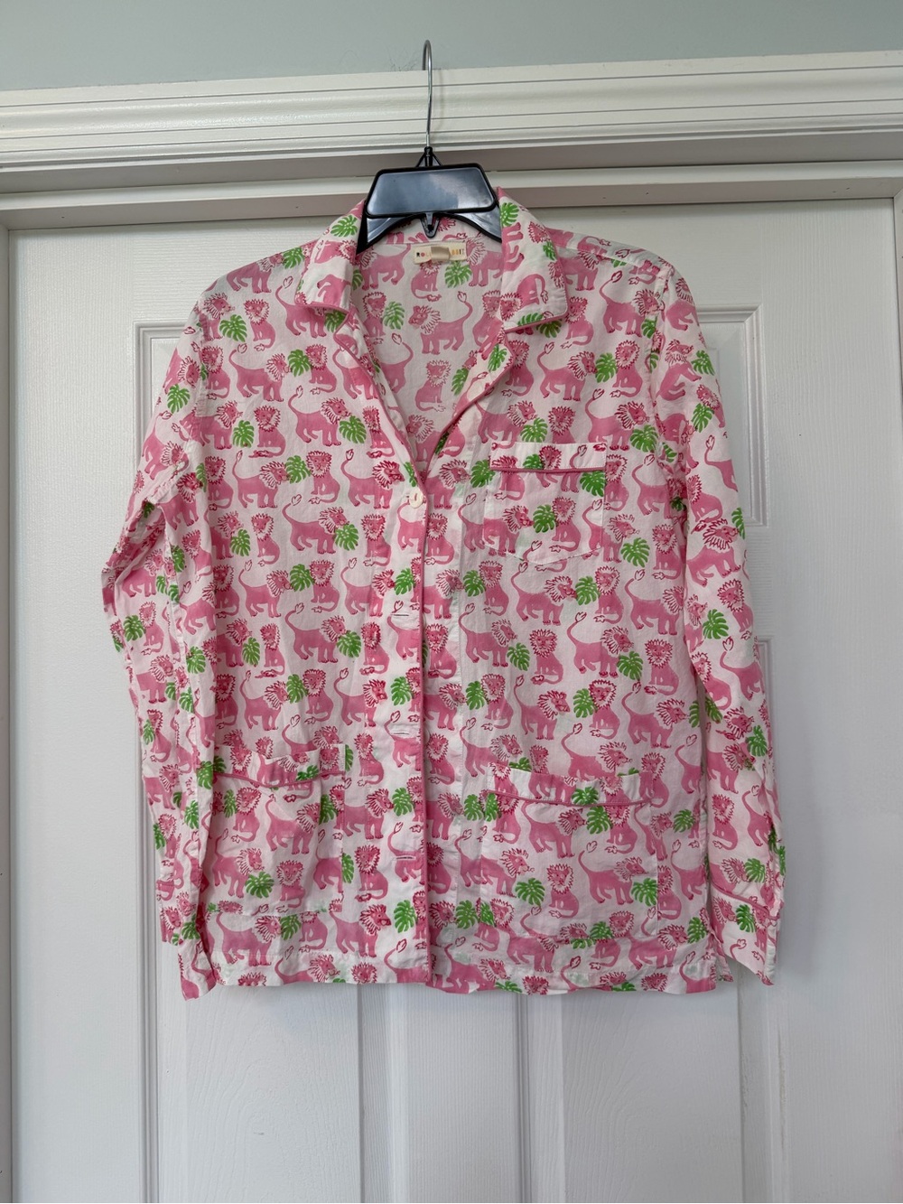 Roller Rabbit Leo the Lion Printed Button-Front Pajama Top